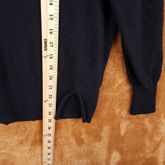 J CREW Womens Sweater Small Black Pullover VNeck Drop Shoulder Wool Blend - Picture 5 of 7